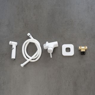 Гигиенический душ со смесителем Lemark Solo LM7165MW хром/белый